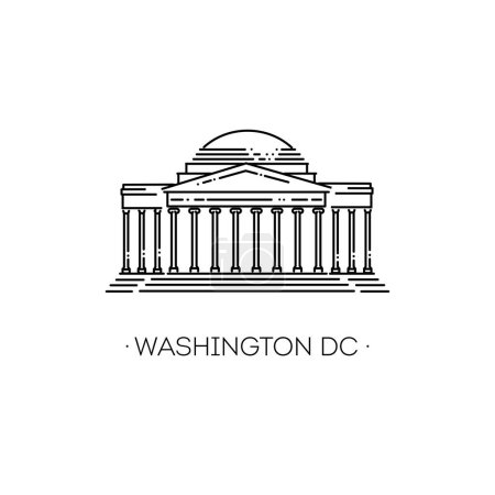 Ilustración de Thomas Jefferson Memorial. Ilustración vectorial - Imagen libre de derechos