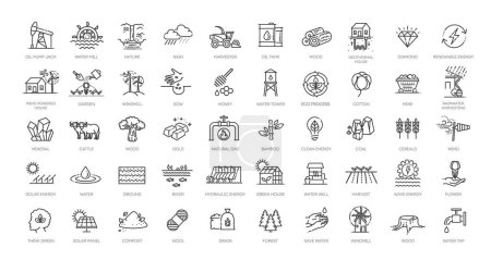Ilustración de Paquete de iconos de estilo arte de línea. ilustración vectorial - Imagen libre de derechos