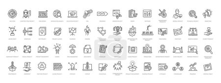 Project, startup, management, business icons