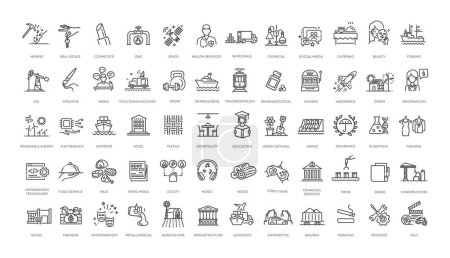 Illustration for Different kinds of Manufacturing, Engineering, Production activities - Royalty Free Image