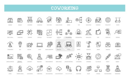 Outline icon collection. Vector illustration