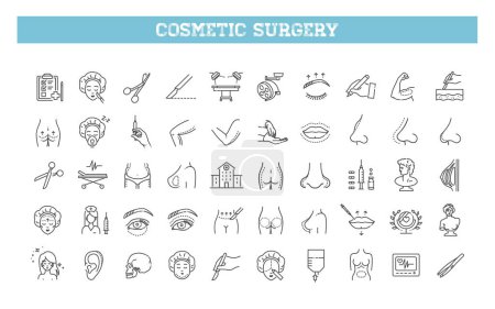 Illustration for Set of cosmetic surgery icons - Royalty Free Image