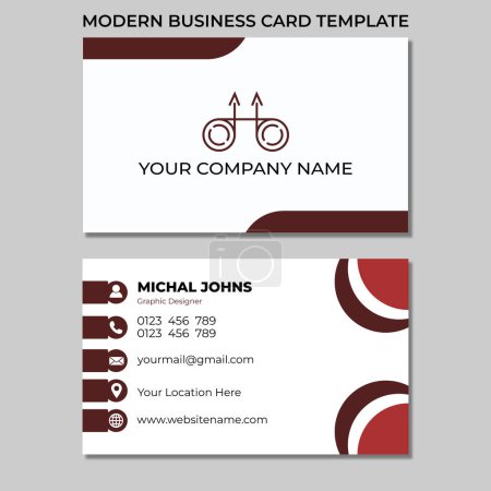 Illustration for Modern and simple professional corporate business card design template - Royalty Free Image