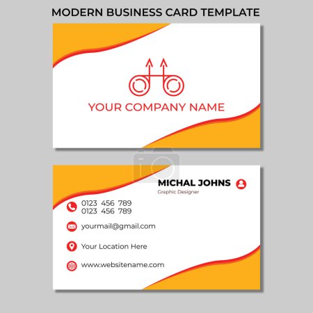 Illustration for Modern and simple professional corporate business card design template - Royalty Free Image