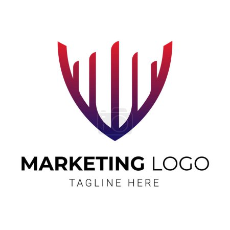 Illustration for Marketing logo design for company - Royalty Free Image