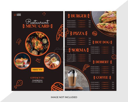 Illustration for Beautiful restaurant menu card design - Royalty Free Image