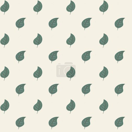 Cool leaf pattern on a white background, small leaves, checkerboard seamless texture, bed linen, interior design, green leaf flower.