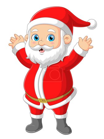 Illustration for The Santa claus is greeting children and so happy to meet the children of illustration - Royalty Free Image