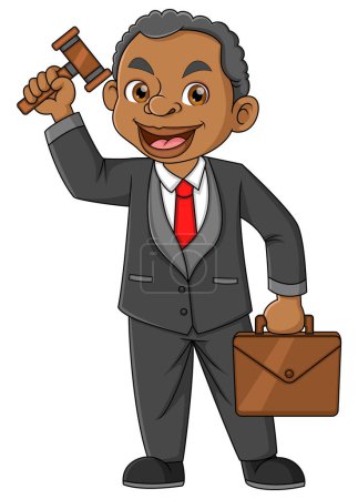 Illustration for A African man working as a judge or professional lawyer of illustration - Royalty Free Image
