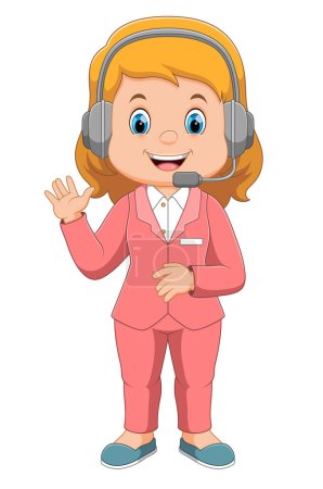Illustration for Female host and event presenter cartoon character of illustration - Royalty Free Image
