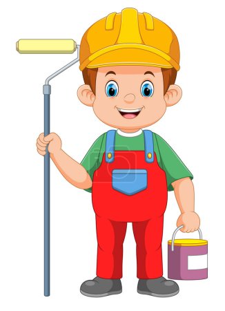 Illustration for Professional painters. Craftsman workers in uniform of illustration - Royalty Free Image