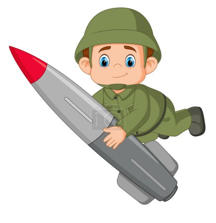 Ilustración de Un soldado con misil en la mano de la ilustración - Imagen libre de derechos