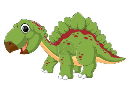 Illustration for Cartoon stegosaurus dinosaur on white background of illustration - Royalty Free Image