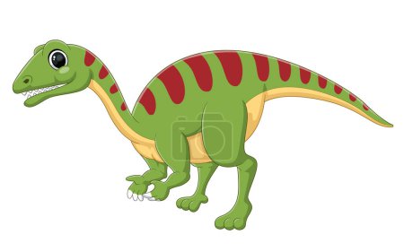 Ilustración de Dibujos animados efraasia dinosaurio sobre fondo blanco de la ilustración - Imagen libre de derechos