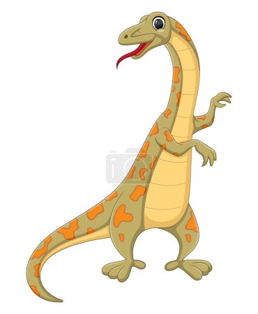 Téléchargez les illustrations : Dessin animé yunnanosaurus dinosaure sur fond blanc de l'illustration - en licence libre de droit