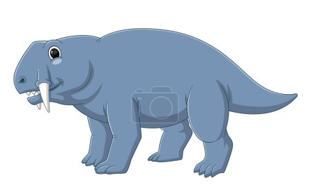 Ilustración de Dibujos animados dinosaurio tiarajudens sobre fondo blanco de ilustración - Imagen libre de derechos