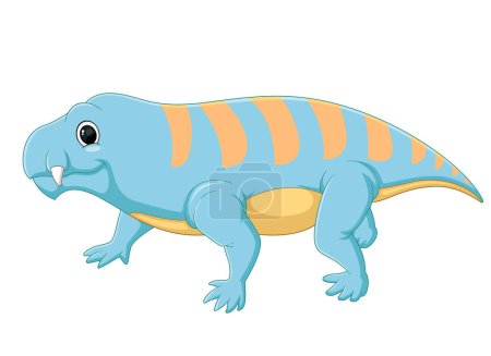 Téléchargez les illustrations : Caricature diycnodonte dinosaure sur fond blanc de l'illustration - en licence libre de droit