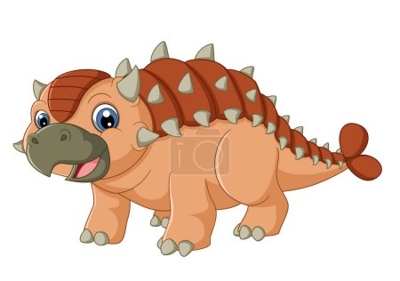 Illustration for Cartoon ankylosaurus on white background of illustration - Royalty Free Image