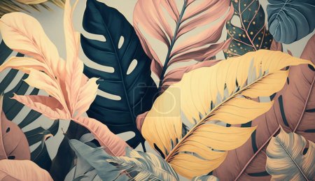 feuilles tropicales motif sans couture. illustration