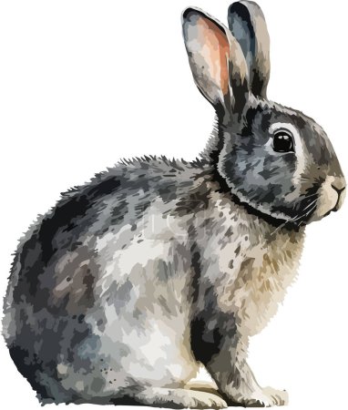 Téléchargez les illustrations : Vecteur de lapin coloré, impression, illustration - en licence libre de droit