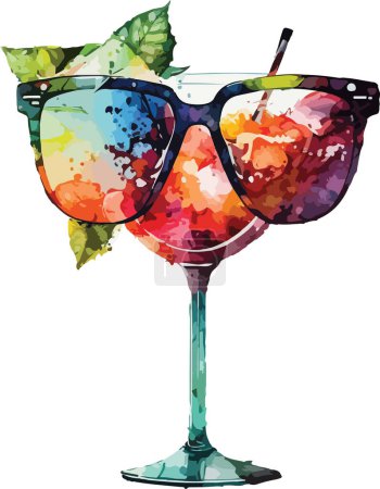 Illustration for Colored Cocktail Vector, Print, illustration - Royalty Free Image