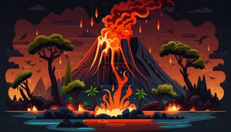 Erupción de lava del volcán