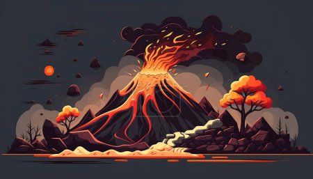 Téléchargez les photos : Éruption de lave du volcan - en image libre de droit