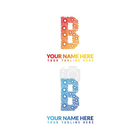 Téléchargez les illustrations : B lettre logo ou b texte logo et b mot logo design. - en licence libre de droit