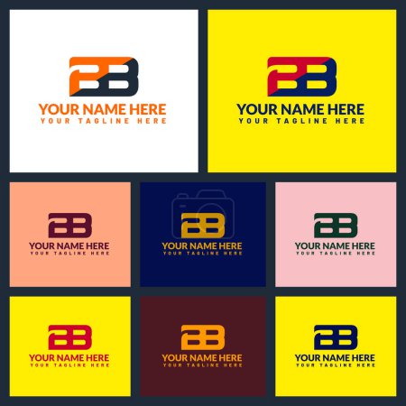 Téléchargez les illustrations : Bb lettre logo ou bb texte logo et bb mot logo design. - en licence libre de droit