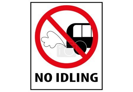 Illustration for No idling sign vector - Royalty Free Image