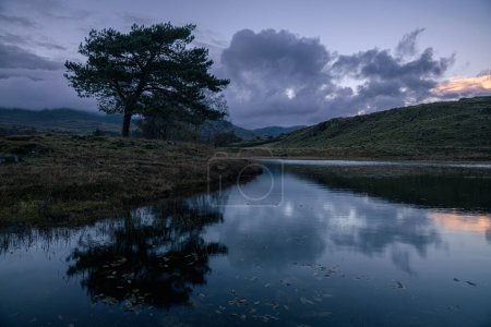 Kelly Hall Tarn at sunset, The Lake District