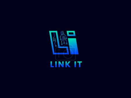 Link IT ist ein wunderschönes Logo-Design mit den Buchstaben L & I für die IT-Branche.