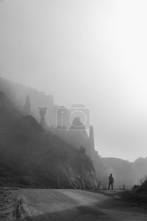 Photo for Photos of Kula Nature Park and fairy chimneys taken on a foggy day - Royalty Free Image