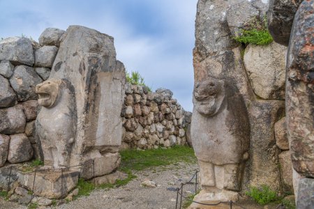 Photo for The ancient city of Hattusa located within the borders of Corum province the capital of the Hittite Empire the city's walls tunnels gates statues landscapes reliefs - Royalty Free Image