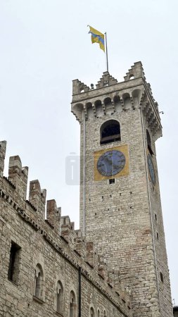 Details of the church and castle in the city center of Trento Italy
