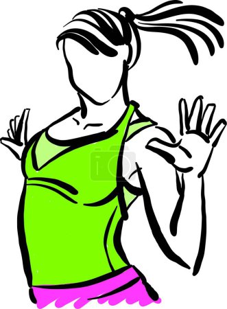 Téléchargez les photos : Hip hop fitness danseuse 6 jolie femme mode de vie actif vecteur illustration - en image libre de droit