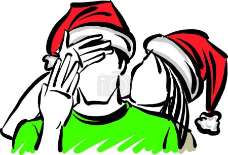 Téléchargez les photos : Couple homme et femme Noël concept vectoriel illustration - en image libre de droit