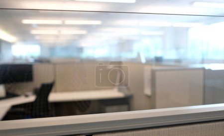 Photo for Selective focus in an empty office with cubicles - Royalty Free Image