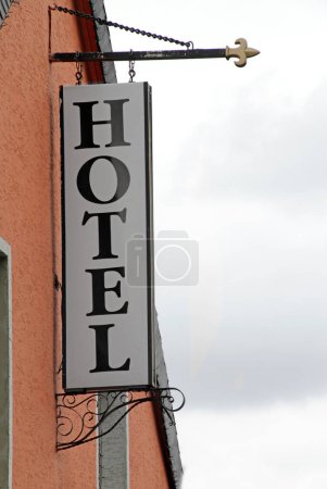 Photo for Hotel sign on a small independent hotel - Royalty Free Image