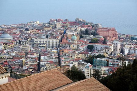Foto de Vista de la ciudad de Nápoles, Italia, desde la fortaleza Castel Sant Elmo - Imagen libre de derechos