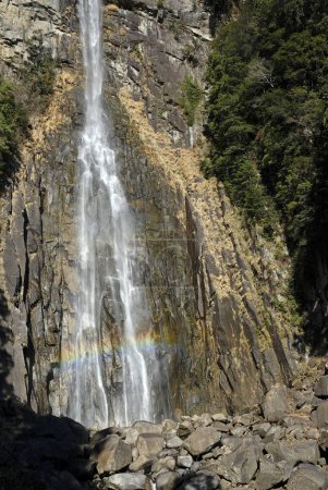Photo for Nachi Waterfall near Kii-Katsuura in Japan on a sunny day with rainbow - Royalty Free Image