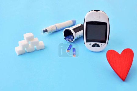 Glucometer for measuring blood sugar levels.World Diabetes Day.  World Health Day.