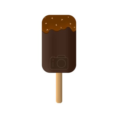 Ilustración de Una ilustración vectorial de helado de chocolate con deliciosa crema de caramelo, diseñado para fines publicitarios, promocionales y de productos - Imagen libre de derechos