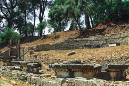 Olympia, Grecia ruinas antiguas en el sitio arqueológico.