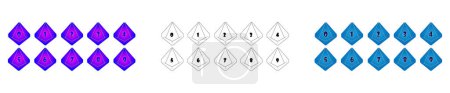 Illustration for D10 Dice Icon for Boardgame. Line and gradient style. - Royalty Free Image