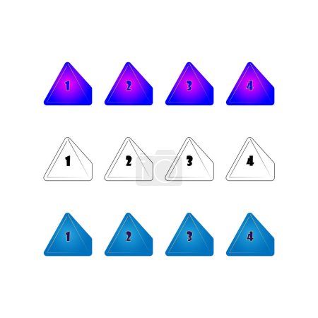 Illustration for D4 Dice Icon for Boardgame. Line and gradient style. - Royalty Free Image