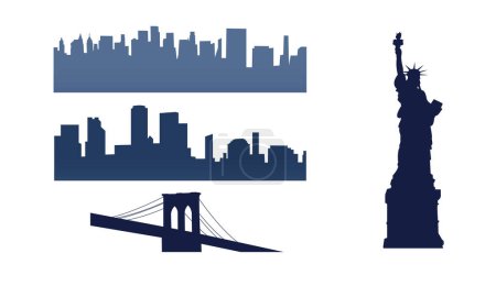 New York city in silhouette style
