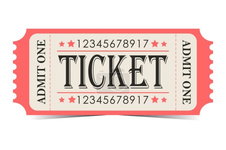 Illustration for Ticket vector.in retro style cinema - Royalty Free Image