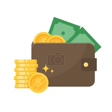 Ensemble d'icônes vectorielles dollar. dollar valeur vectorielle portefeuille et carte de crédit argent idées de dépenses.