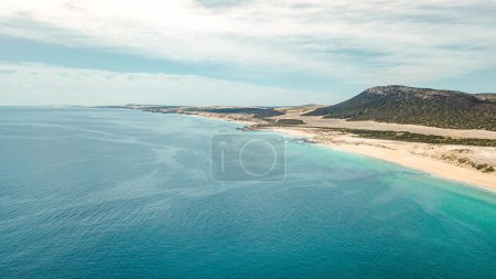 aerial view of the beautiful beach and sea, the coast of the Eyre Peninsula, South Australia